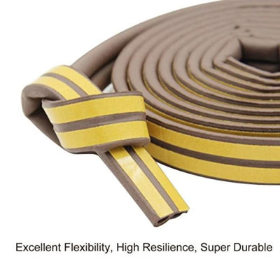 Home Self-Adhesive Weatherstrip Rubber Seal for Doors and Windows - 33 Feet Long