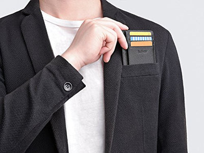 Slim Minimalist Front Pocket RFID Blocking Leather Wallet