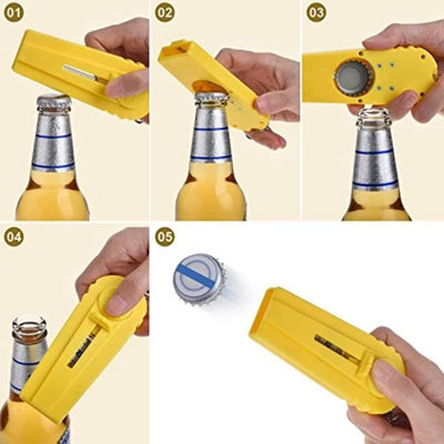 3 Pack: Zappa Bottle Cap Launcher Keychain - Orange, Yellow and, White