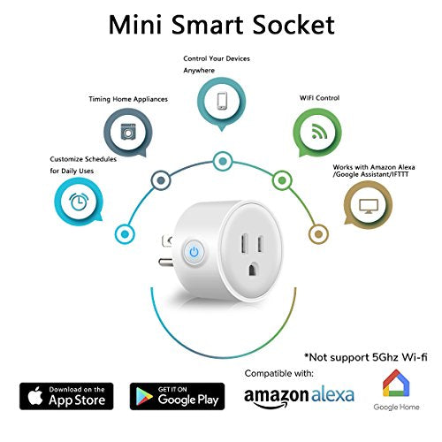 4 Pack: WiFi Smart Plug Outlet Adapters