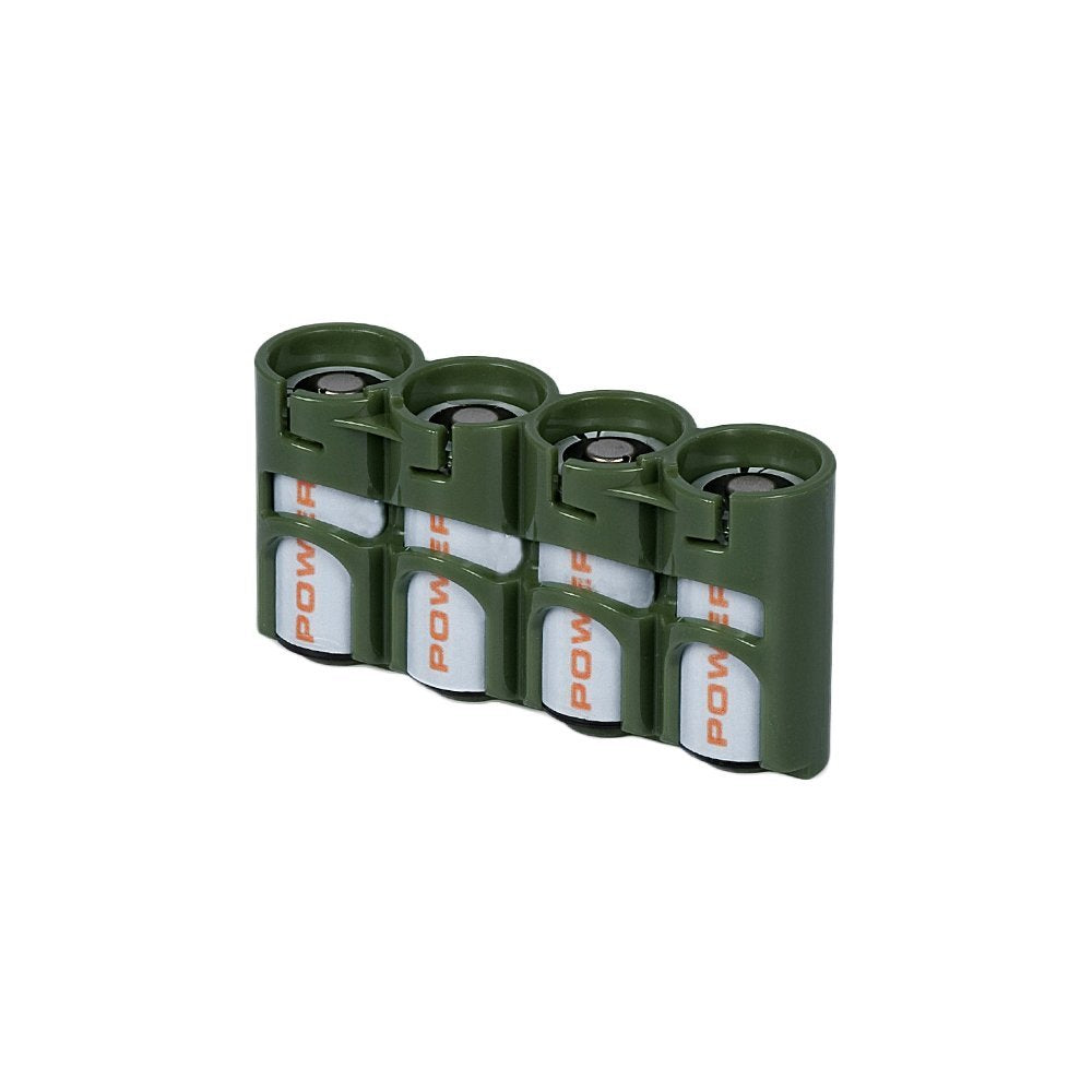 Storacell by Powerpax SlimLine CR123 Battery Caddy, Military Green, Holds 4 Batteries