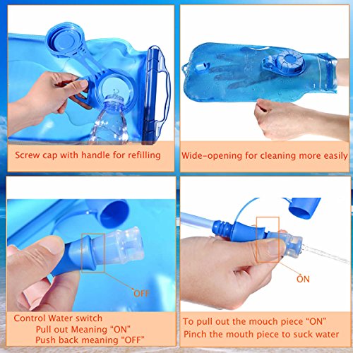 Jimugor Hydration Bladder, Water Reservoir Pack with Tube for 2/3 Liter (70/100 Oz) Backpack System