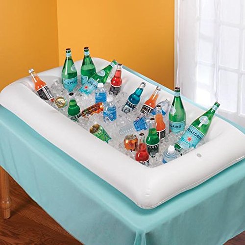 2 Pack: Inflatable Cold Food and Drink Serving Tray with Drain Plug