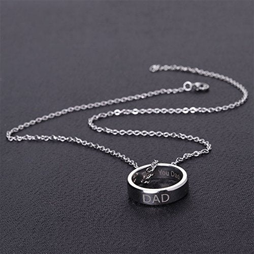 Love you Dad Mom Stainless Steel Necklace for Men Women Dad Birthday Gifts Jewelry Father’s Day Gift