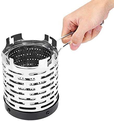 Dilwe Camping Stove Camping Mini Heater Portable Stainless Steel Tent Heating Cover with Handle and Storage Bag Camping Warm Equipment
