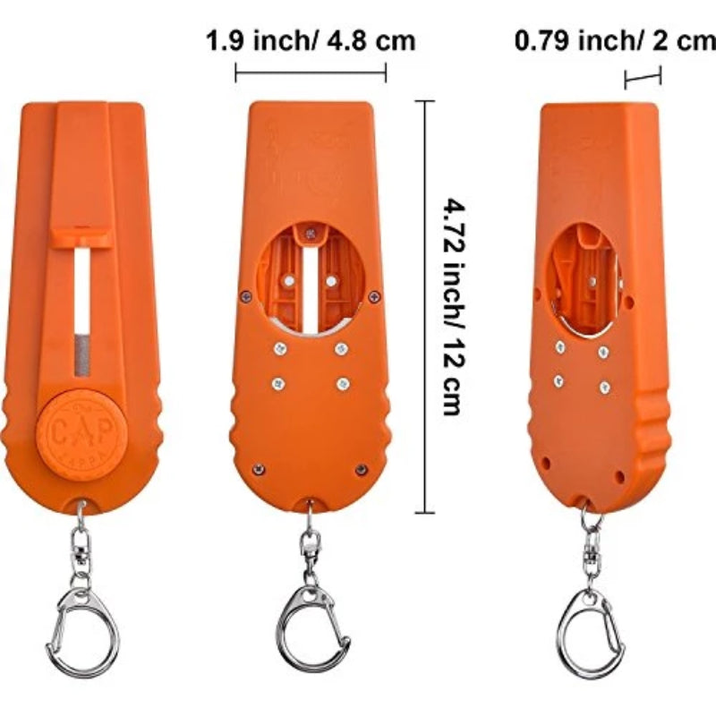 3 Pack: Zappa Bottle Cap Launcher Keychain - Orange, Yellow and, White