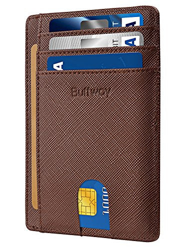 Slim Minimalist Front Pocket RFID Blocking Leather Wallet