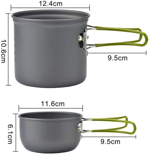 wuudi Camping Equipment, Outdoor Camping Pots and Pans Set 2PCS Camping Cookware