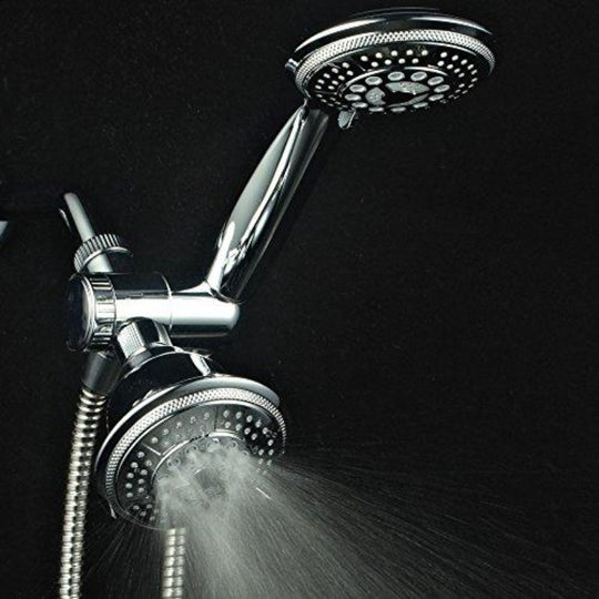 Hydroluxe Full-Chrome 24 Function Ultra-Luxury 3-way 2 in 1 Shower-Head /Handheld-Shower Combo