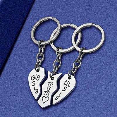 3 Piece: Stainless Steel Mother & Daughters Keychain Gift Set