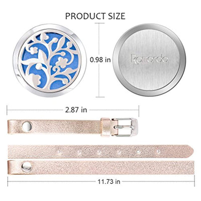 Stainless Steel Essential Oil Diffuser Leather Band Bracelet