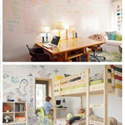 Large 17.8" x 78.7" Self-Adhesive Peel And Stick Whiteboard Wall Sticker With Free Dry Erase Markers