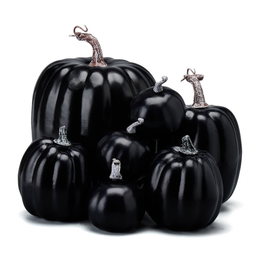 7Pcs Halloween Simulation Pumpkin, Model Artificial Craft Fall Harvest Decoration