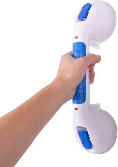 Carex Suction Shower Grab Bar – 12” Ultra Grip Shower Handle - Dual Locking Grab Bars for Bathtubs and Showers – Seniors, Disabled, Handicap, Elderly Assistance Product