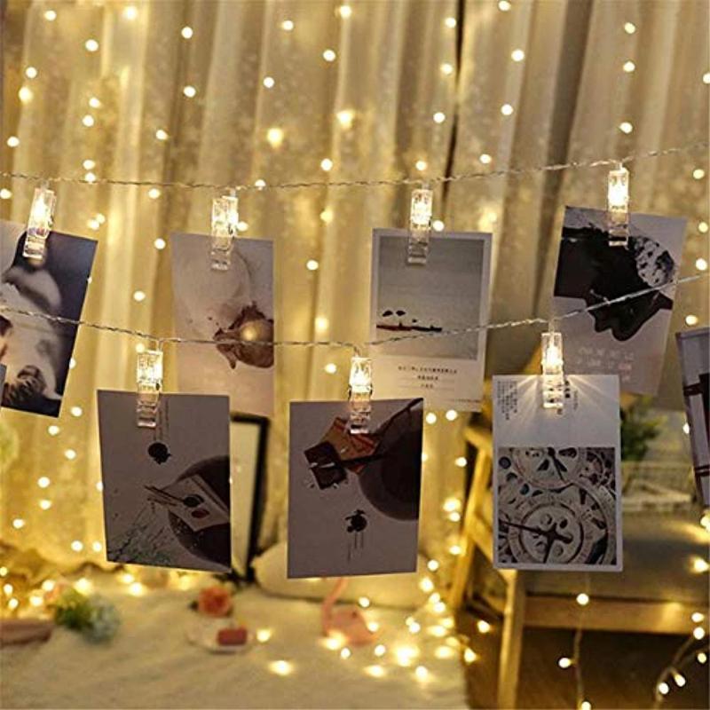 Battery Operated LED Hanging Decorative Picture Photo Clip String Lights