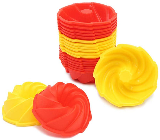 24Pc 100% Silicone Molds 2 3/4 inch Cupcake Donut BPA Free Baking Cups Set