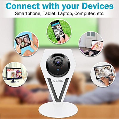 Mini Indoor Wireless HD 720p Network Security Surveillance Camera with Motion Detection, Night Vision & 2-Way Audio