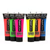 Set of 6 Tubes Neon Fluorescent UV Glow Blacklight Face and Body Paint