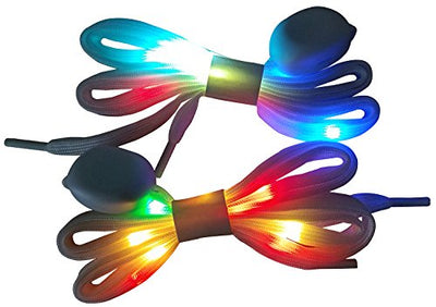 LED Light Up Shoelaces with Multicolor Flashing Led Shoe laces for Night Party Hip-hop Dancing Cycling Hiking Skatin