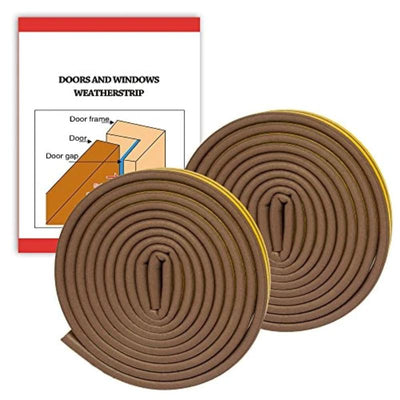 Home Self-Adhesive Weatherstrip Rubber Seal for Doors and Windows - 33 Feet Long
