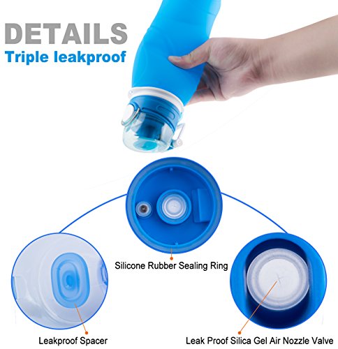 Silicone 26 oz. Collapsible Anti-Leak Travel Water Bottle - BPA Free