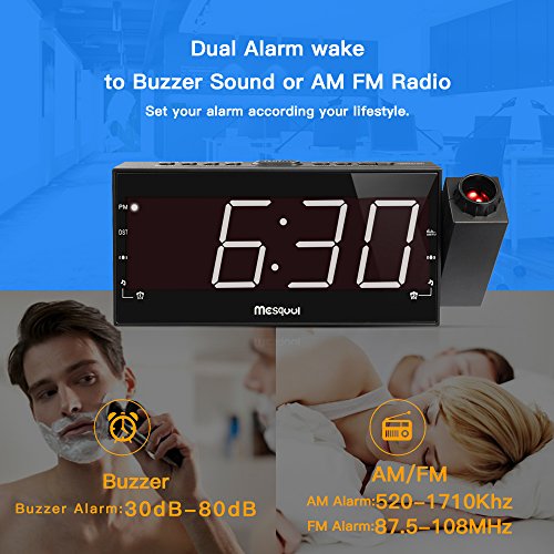 Projection Alarm Clock with USB Charging Port