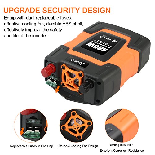400W Power Inverter DC 12V to 110V AC Car Inverter with 3.1A Dual USB Converter