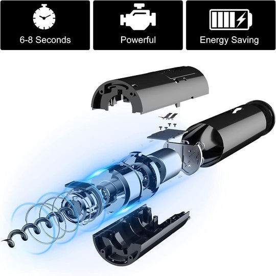 Electric Wine Bottle Opener with Foil Cutter, Battery Operated Stainless Steel 