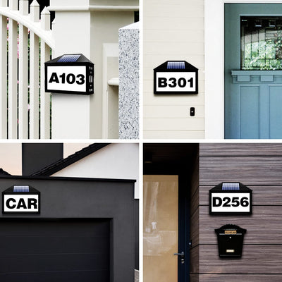  Solar Lighted House Numbers Sign for Outside,Solar Powered Address Numbers Sign with 9 Colors Waterproof LED Illuminated Outdoor Address Plaques for Outside,House,Yard Street,Garden Driveway