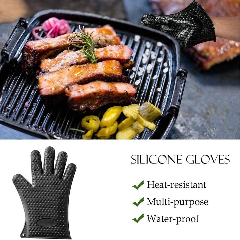 26pcs Grilling Accessories Kit - Stainless Steel Heavy Duty BBQ Tools with Glove and Corkscrew