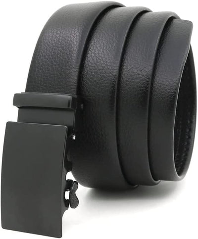 Men's Ratchet Belt with Metal Automatic Click Sliding Buckle