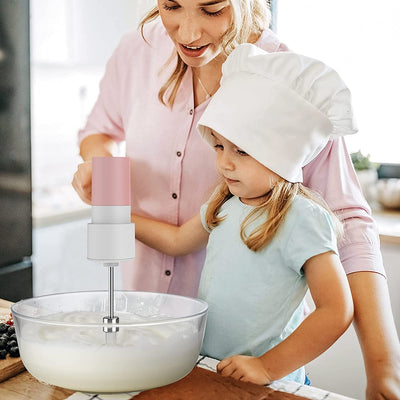  Small Electric Hand Mixer with 2 Speeds & 2 Whisks USB Rechargeable