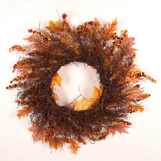 Fall Wreath, Artificial Fall Wreaths for Front Door Outside, Autumn Wreath Harvest Fall Door Wreath Thanksgiving Wreath for Home/Indoor/Outdoor