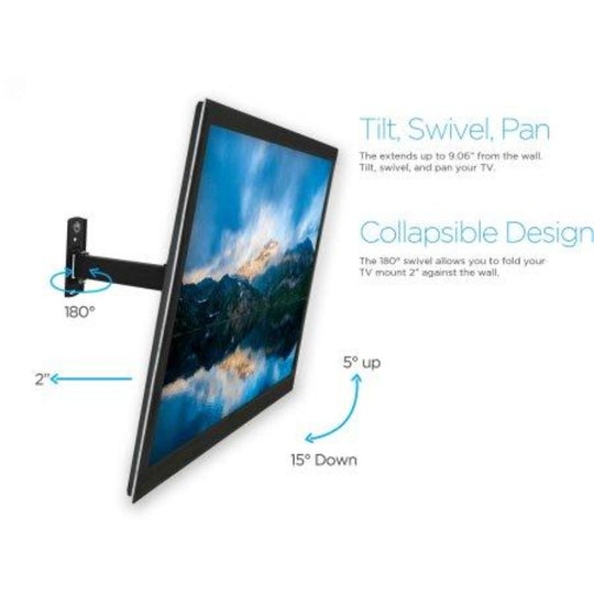 Full-Motion Swivel Wall Mount With Tilt For 10"- 50" TV