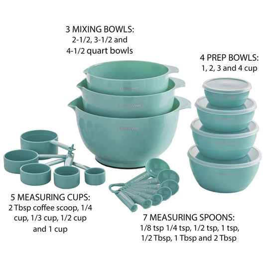 23-Piece  Professional Aqua Mix and Measure Baking Set