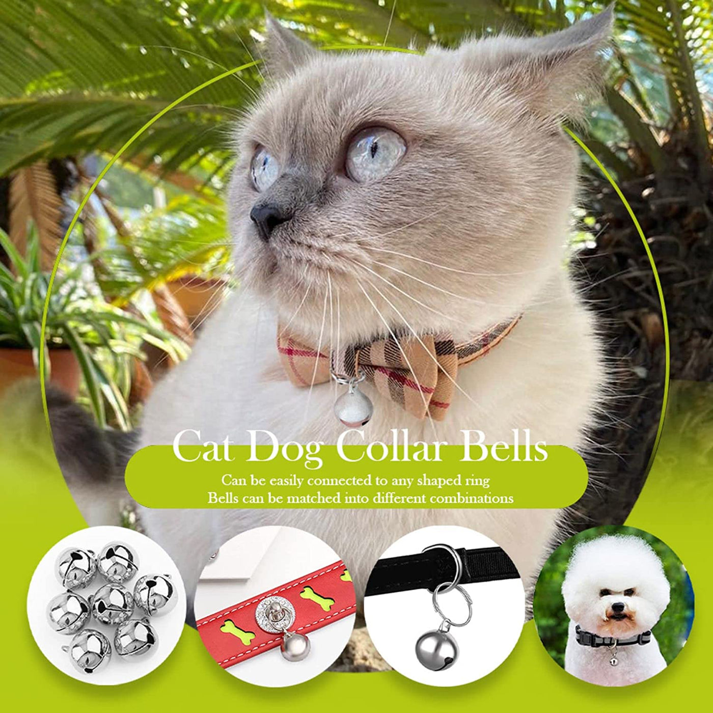 Coastal Pet Pet Bells for Dog Cat Collar Charm Pet Pendant Accessories Stainless Steel, 3 PCS Anti-Lost Training Bells for Collars, Suitable for Pet Pendant Accessories,1/2-Inch, Silver
