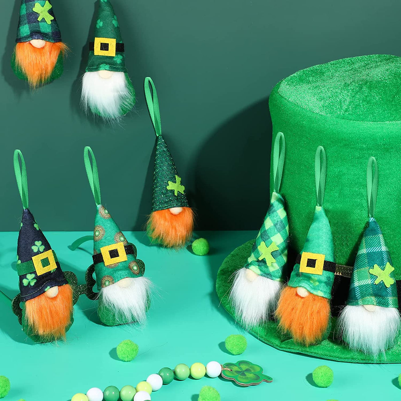 8 Piece St. Patrick's Day Gnome Ornament 