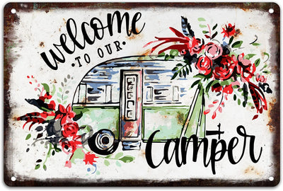 Rustic Camper Metal Tin Sign For  Rv Camping Around The Campfire 8x5.5 Inch Tin Sign