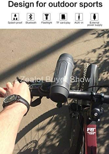  Bluetooth Speaker, Portable Wireless Speaker, S1 Bocina Bluetooth, 4000mAh, IPX5 Waterproof, LED Torch Light, MIC/TF/AUX for Home Outdoor Hiking Camping iOS Andoird -Gray