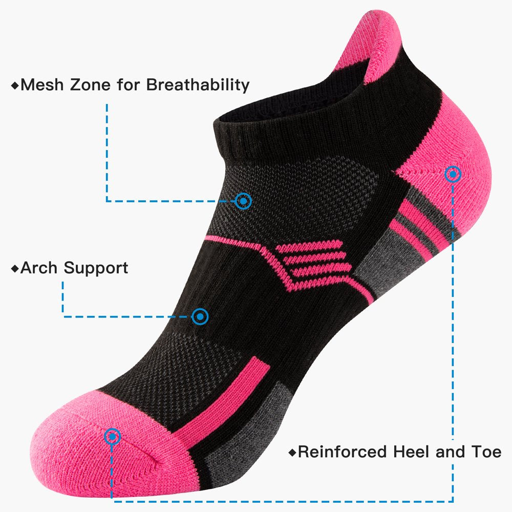 Womens Ankle Socks Performance Low Cut Athletic Socks 6 Pairs