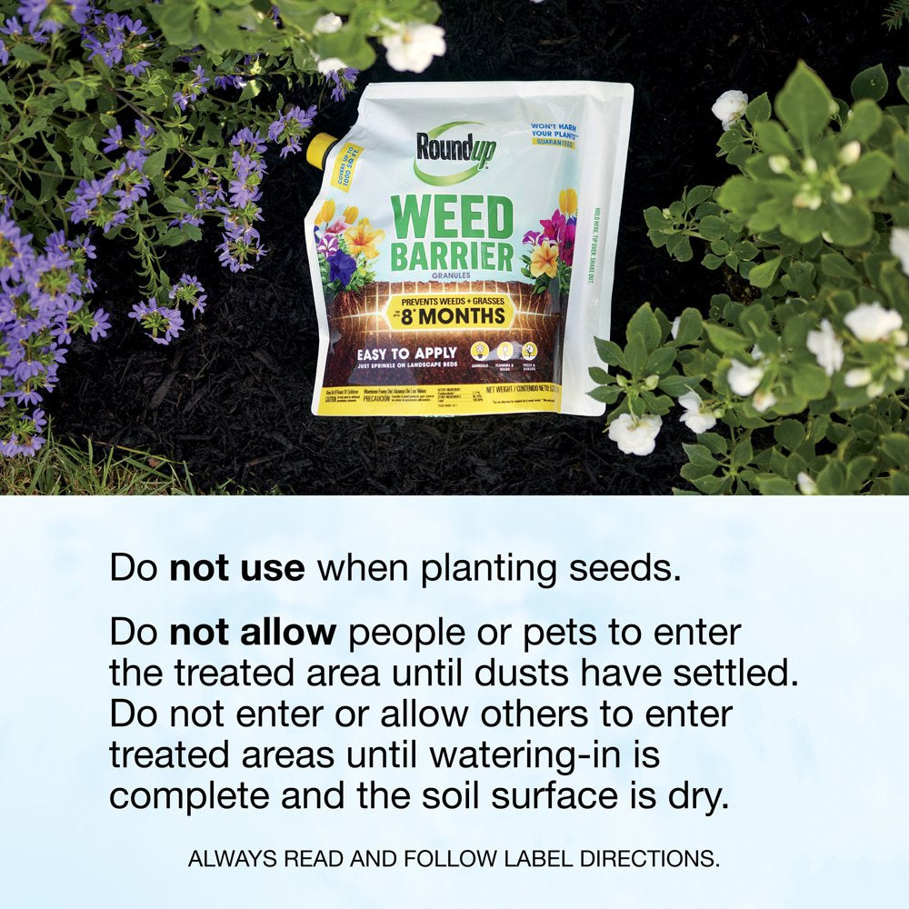 Roundup Weed Barrier Granules - Weed Preventer for Landscapes, 5.4 Lbs
