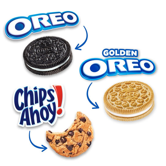 30 Snack Packs - Nabisco Cookie Variety Pack OREO, OREO Golden & CHIPS AHOY! (2 Cookies per Pack)