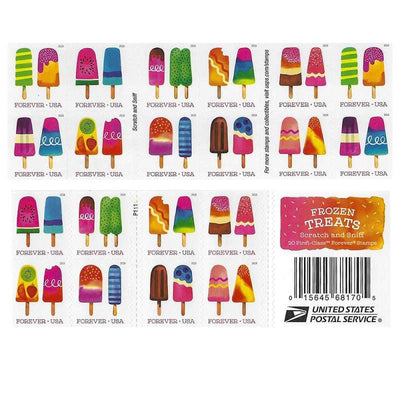 USPS FROZEN TREATS Forever Stamps (2018) - Book of 20 Postage Stamps