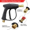 3000 PSI High Pressure Power Washing Gun With 5 Color Quick Connect Nozzles, M22 Hose Connector 3.0 TIP