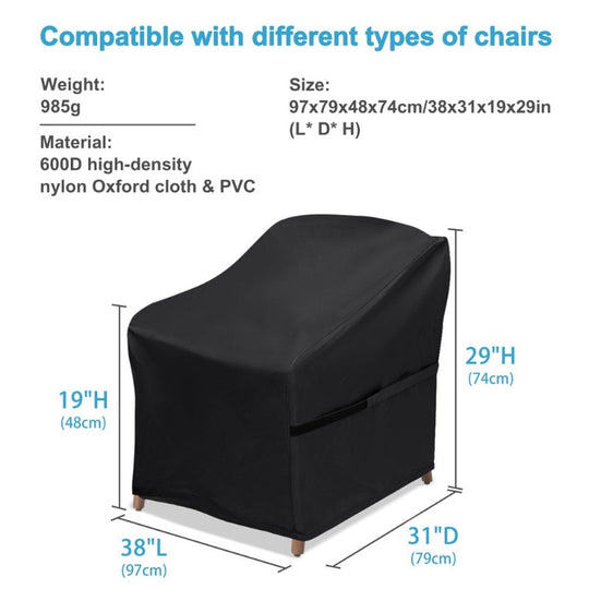 2 Pack Patio Chair Covers, Outdoor Lawn Patio Furniture Cover, UV Protected with Waterproof