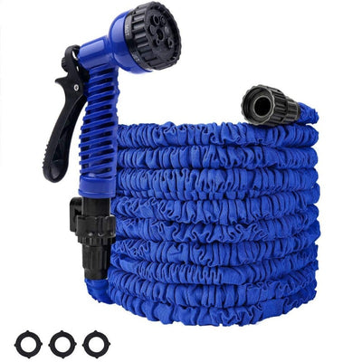 Expandable Lightweight Garden Hose with Free 7 Functions Spray Nozzle, Flexible Leakproof Double Latex Core 
