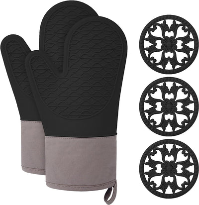 5 Piece Set, Silicone Oven Gloves for Cooking