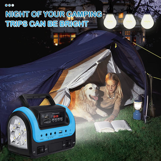 Portable Solar Generator with Flashlight for Home Use Camping Emergency