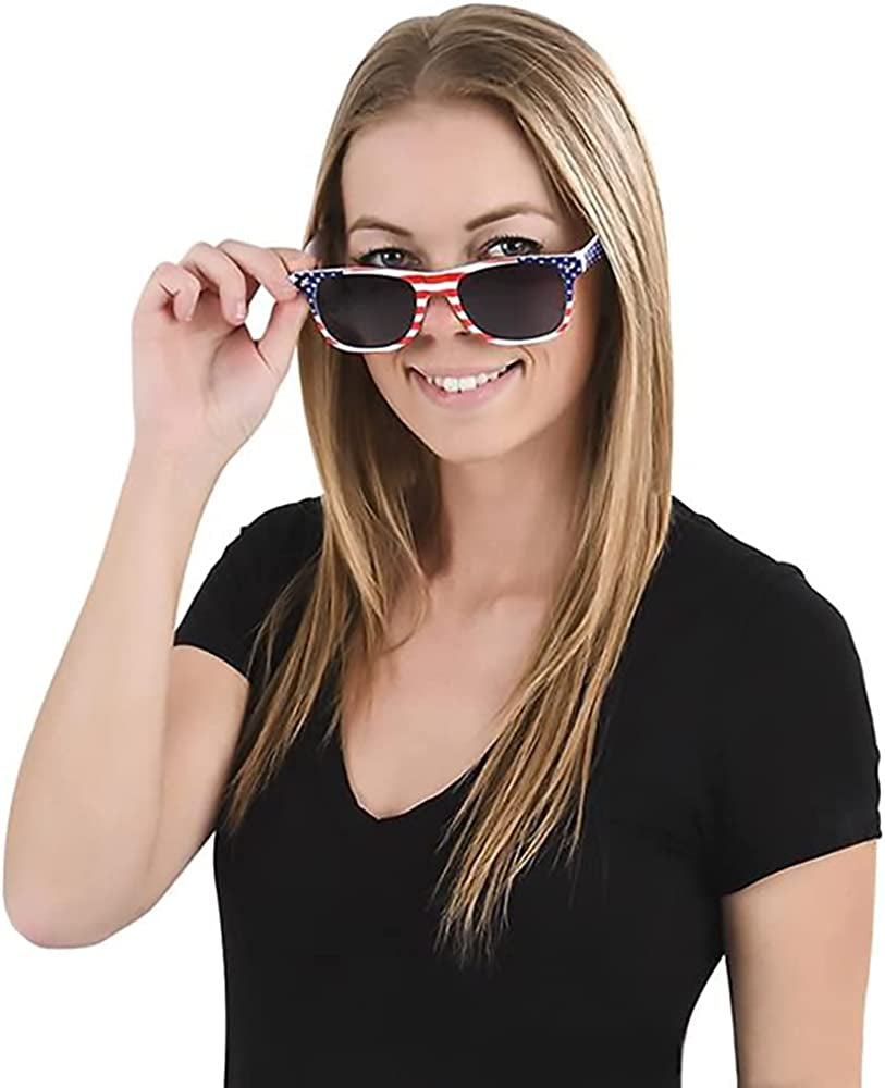 Patriotic Sunglasses, 4th of July USA Flag American Costume Dress-up Pretend Play