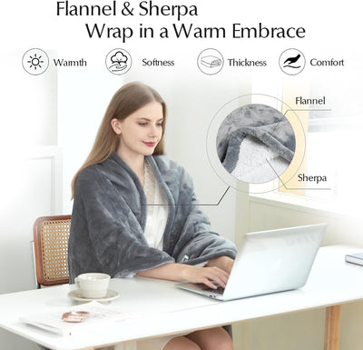 Cozy & Soft Heated Blanket - Electric Heating Blanket - Automatic Safety System - 6 Heating Levels & 4 Hours Auto-Off